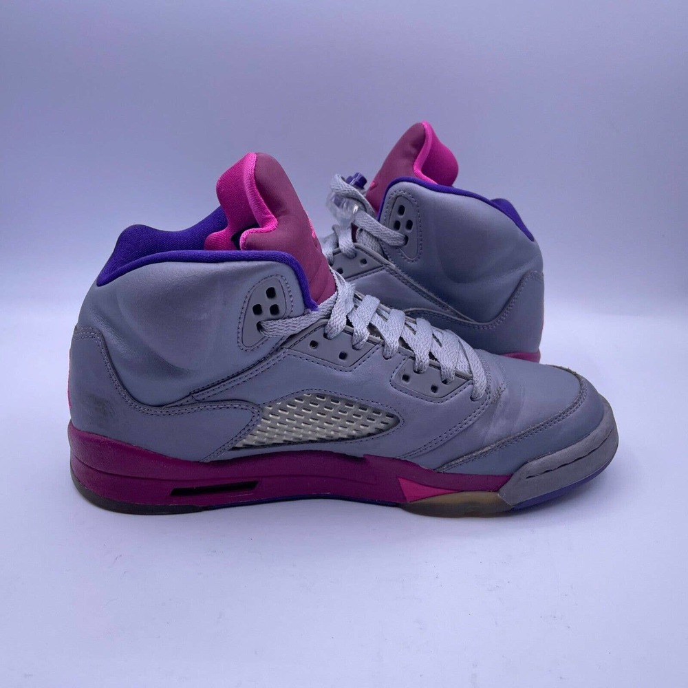 Nike Jordan Retro 5 Cement Grey Pink Shoes Athletic Womens Size 8.5 Kids Youth 7 - Picture 5 of 9